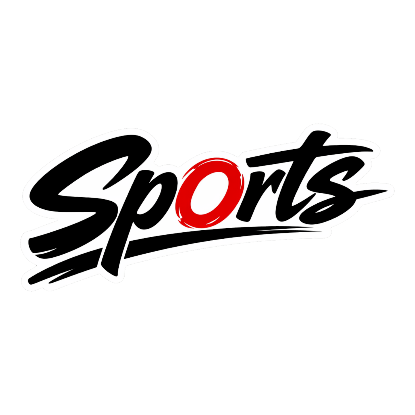 Smeeps Sports Typography Sticker – 12.7 × 5.59 cm (5 × 2.2 Inch) Waterproof Vinyl Car & Bike Decal | Stylish Sports Logo Graphic | UV Resistant Washproof Automotive Sticker | Pack of 1