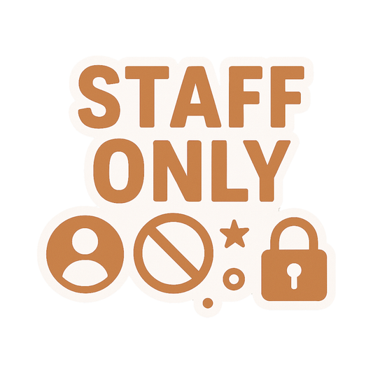 Smeeps Staff Only Sticker – 11.43 x 10.16 cm Office & Store Access Control Vinyl Decal | Restricted Area Sign | Waterproof & Durable
