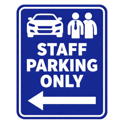 Smeeps Staff Parking Only Sticker – 20.32 × 16.02 cm (8 × 6.3 Inch) Reserved Staff Parking Vinyl Sign | Waterproof UV Resistant Wash Proof Durable
