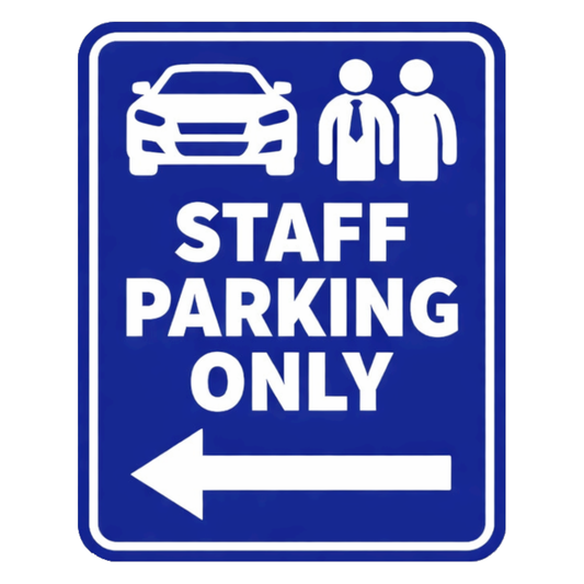 Smeeps Staff Parking Only Sticker – 20.32 × 16.02 cm (8 × 6.3 Inch) Reserved Staff Parking Vinyl Sign | Waterproof UV Resistant Wash Proof Durable
