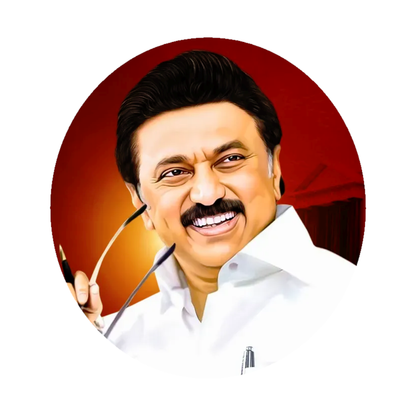 Smeeps M.K. Stalin Sticker – Tamil Nadu CM Portrait Decal | 10.16 cm Premium Vinyl | Waterproof & UV Resistant Political Car/Bike Sticker