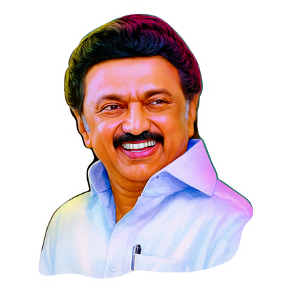Smeeps M.K. Stalin Sticker – High-Quality Portrait Design | 10.67 x 8.89 cm Premium Vinyl | Waterproof & UV Resistant Political Decal