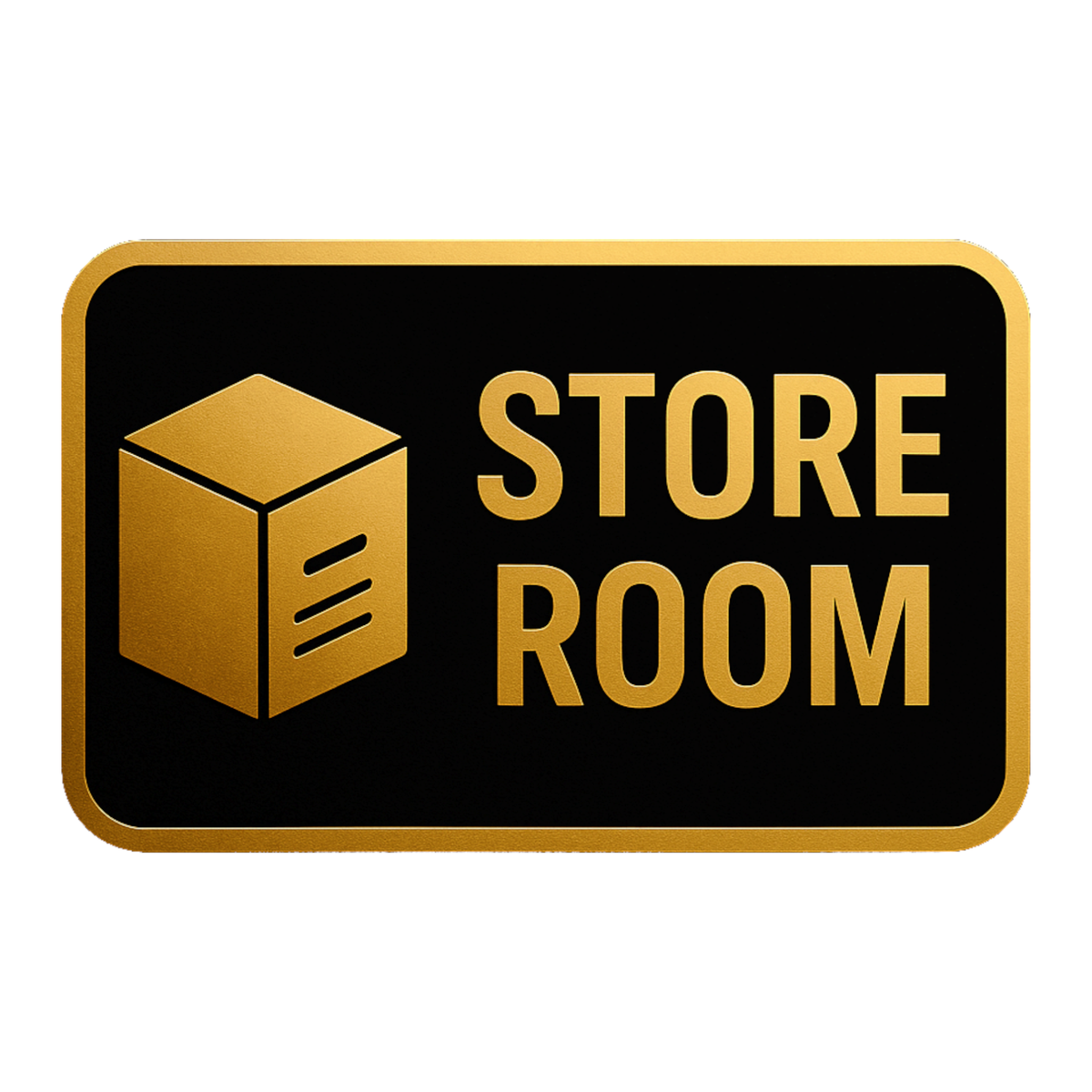 Smeeps Store Room Sticker – 23.88 x 15.24 cm Gold & Black Sign | Waterproof, Durable Vinyl Label for Shops, Offices & Warehouse