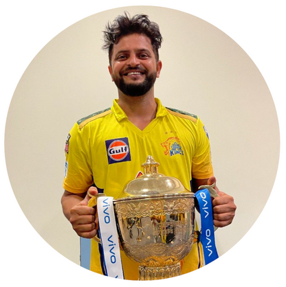 Smeeps Suresh Raina Sticker – 10.16 cm (4 Inch) Indian Cricket Legend Fan Vinyl Decal | Waterproof UV Resistant Round Car & Bike Sticker