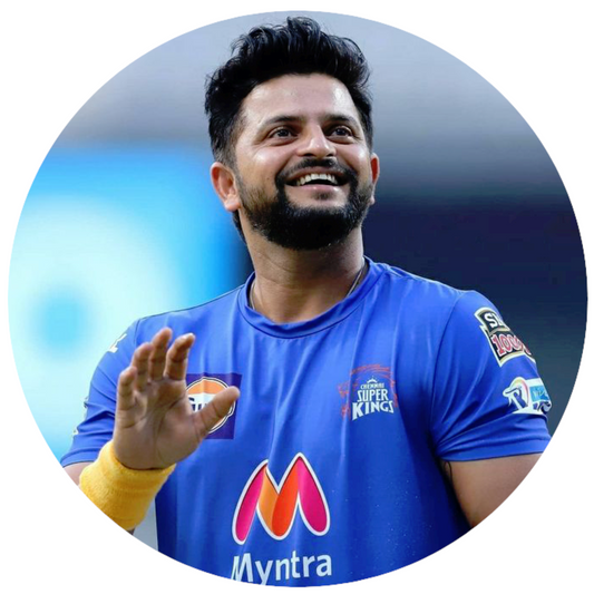 Smeeps Suresh Raina Sticker – 10.16 cm (4 Inch CSK Legend Fan Vinyl Decal | Waterproof UV Resistant Round Car & Bike Sticker