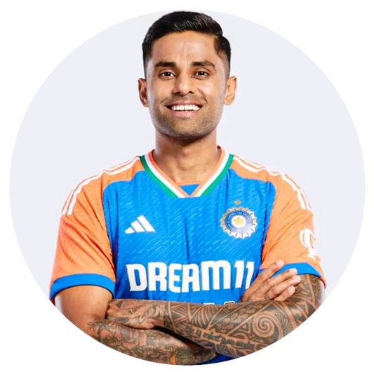 Smeeps Suryakumar Yadav Sticker – 10.16 cm (4 Inch) Indian Cricket Star Fan Vinyl Decal | Waterproof UV Resistant Round Car & Bike Sticker