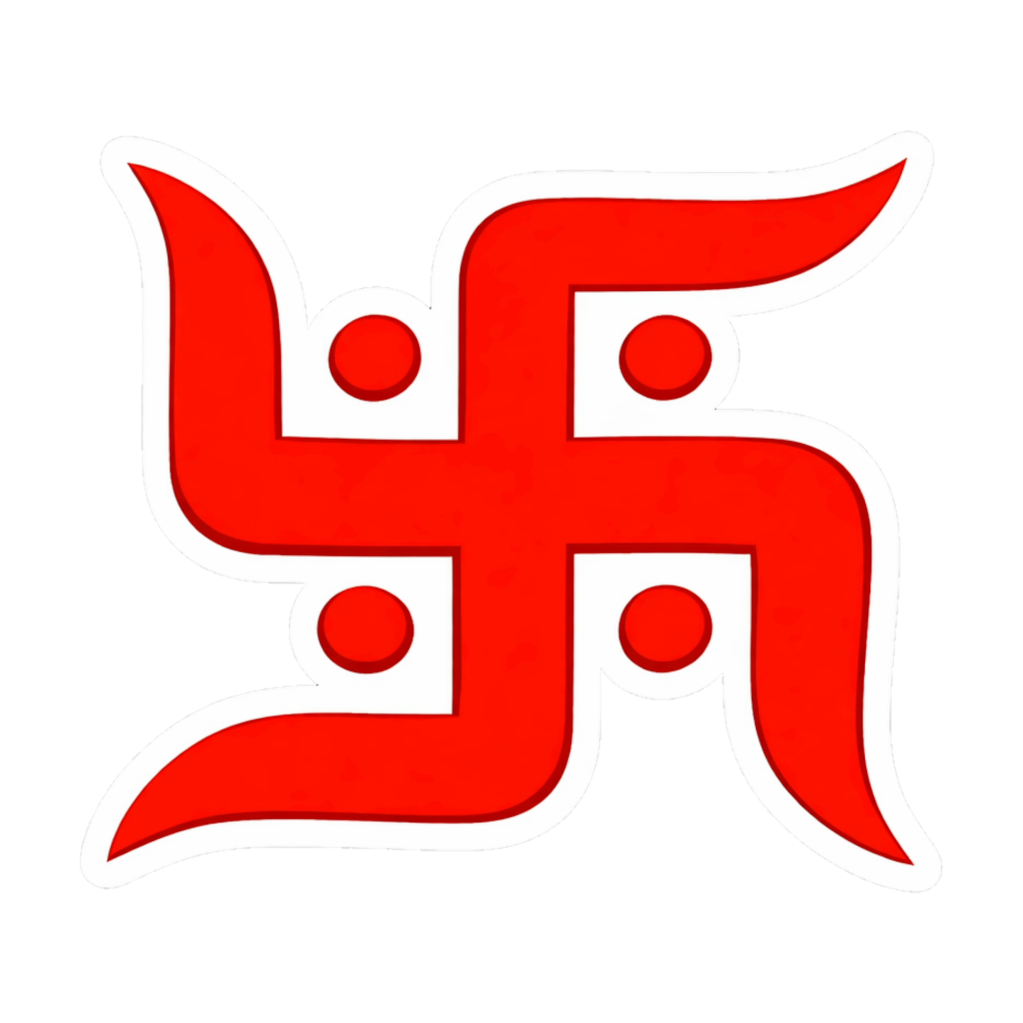 Smeeps Hindu Swastik Sticker – 10.16 × 8.89 cm (4 × 3.5 Inch) Premium Vinyl Decal | Red Religious Auspicious Symbol Design | Waterproof UV Resistant Wash Proof | Pack of 1