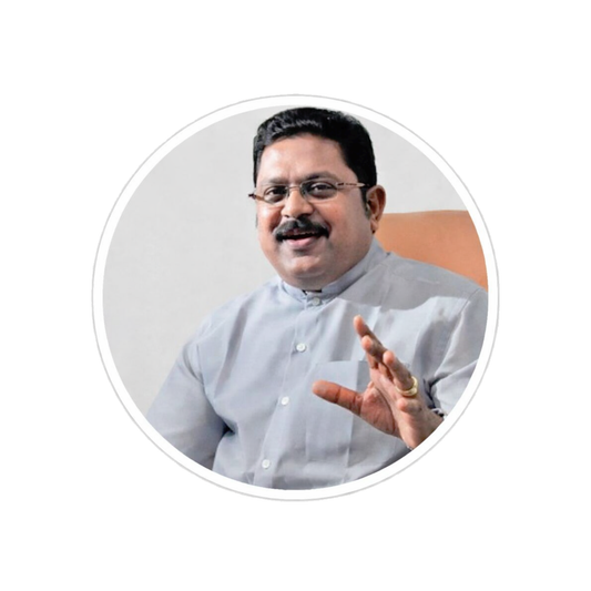 Smeeps T. T. V. Dhinakaran Portrait Round Sticker – 10.16 cm (4 Inch) Car & Bike Vinyl Decal | Waterproof UV Resistant Political Sticker