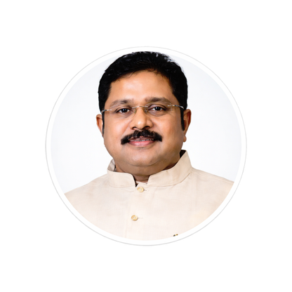 Smeeps TTV Dhinakaran Portrait Round Sticker – 10.16 cm (4 Inch) Car & Bike Vinyl Decal | Waterproof UV Resistant Political Sticker