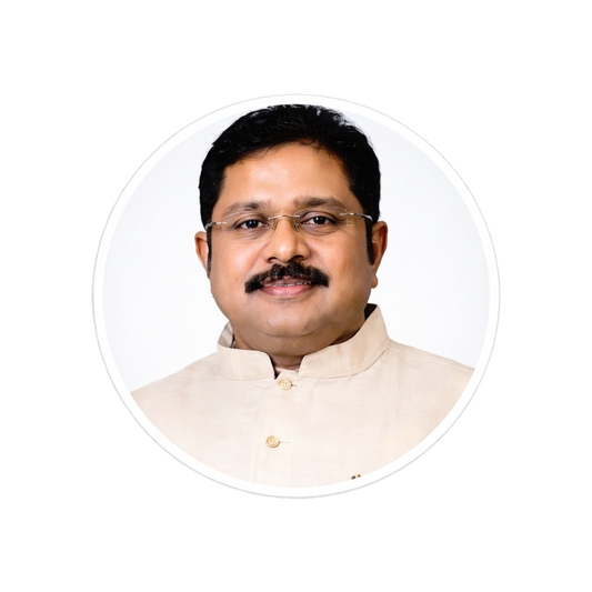 Smeeps TTV Dhinakaran Portrait Round Sticker – 10.16 cm (4 Inch) Car & Bike Vinyl Decal | Waterproof UV Resistant Political Sticker