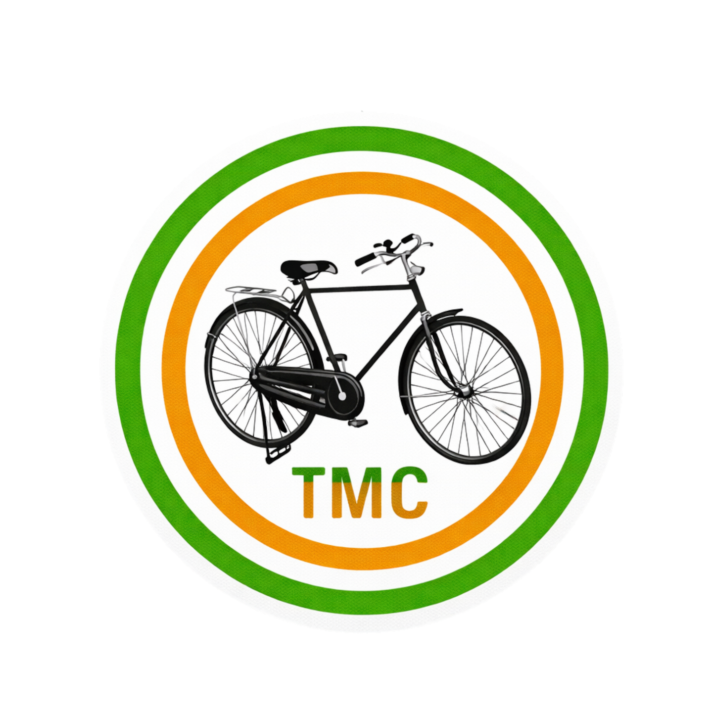 Smeeps TMC Bicycle Symbol Round Sticker – 10.16 cm (4 Inch) Car & Bike Vinyl Decal | Waterproof UV Resistant Political Party Sticker