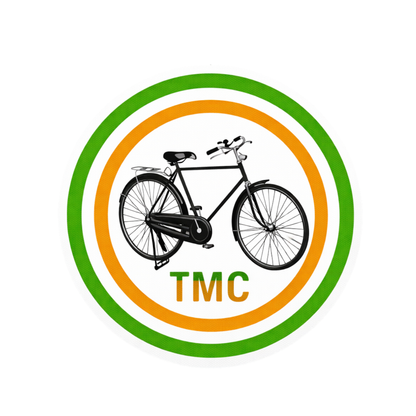 Smeeps TMC Bicycle Symbol Round Sticker – 10.16 cm (4 Inch) Car & Bike Vinyl Decal | Waterproof UV Resistant Political Party Sticker