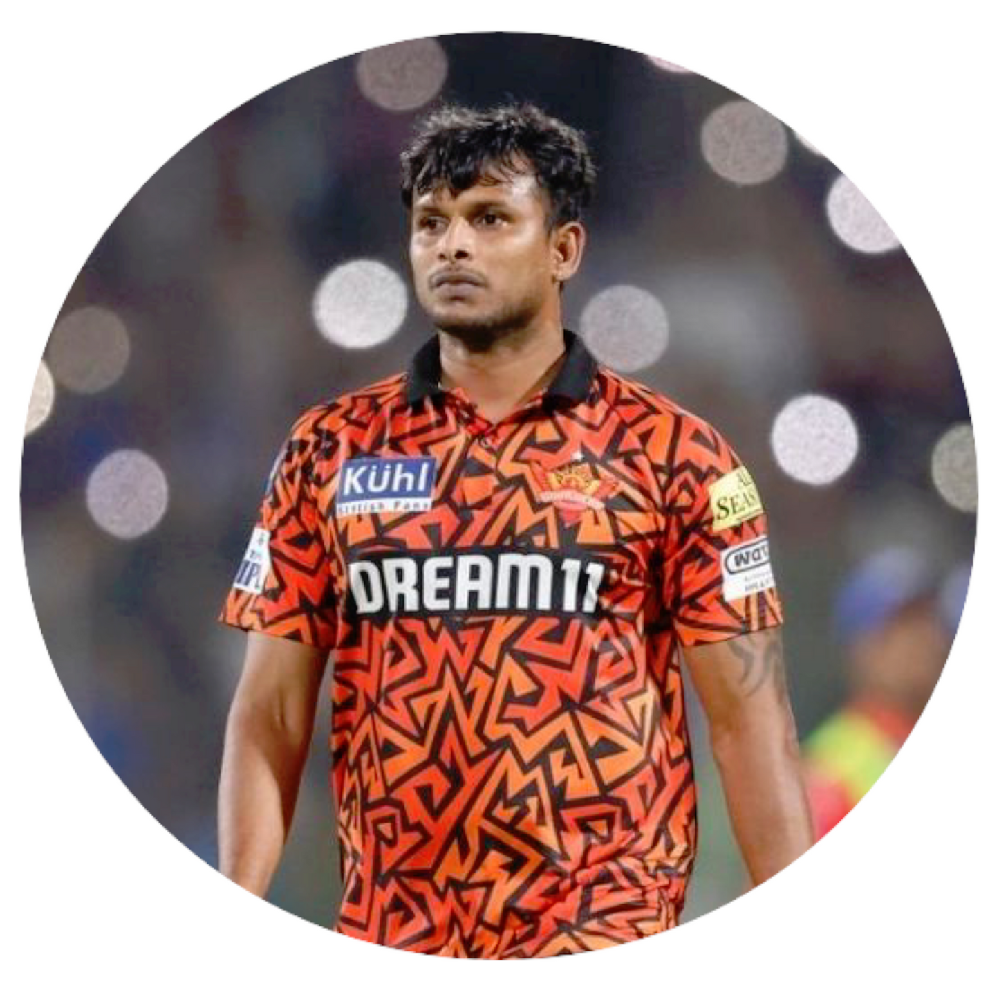 Smeeps T. Natarajan Sticker – 10.16 cm (4 Inch) Indian Cricket Star Fan Vinyl Decal | Waterproof UV Resistant Round Car & Bike Sticker