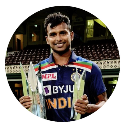 Smeeps T. Natarajan Sticker – 10.16 cm (4 Inch) Indian Cricket Fast Bowler Fan Vinyl Decal | Waterproof UV Resistant Round Car & Bike Sticker