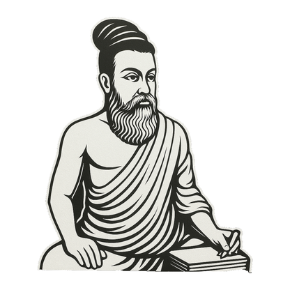 Smeeps Thiruvalluvar Car Sticker – Classical Line Art – 7.62 x 10.16 cm | Premium Vinyl Decal for Cars