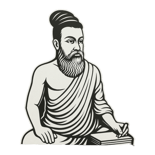 Smeeps Thiruvalluvar Car Sticker – Classical Line Art – 7.62 x 10.16 cm | Premium Vinyl Decal for Cars