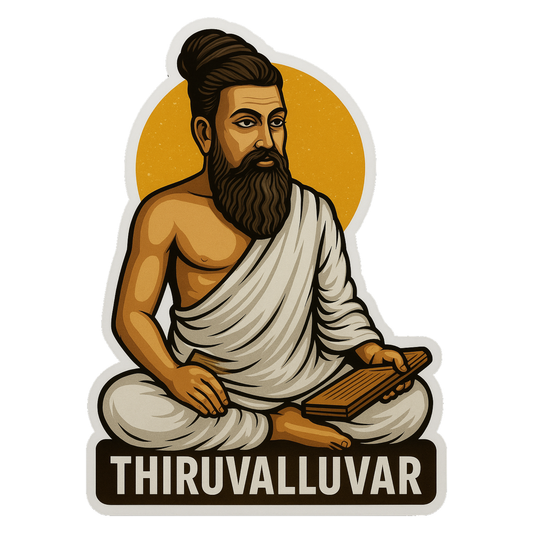 Smeeps Thiruvalluvar Car Sticker – Cultural Tamil Design – 7.62 x 10.16 cm | Premium Vinyl Decal for Cars