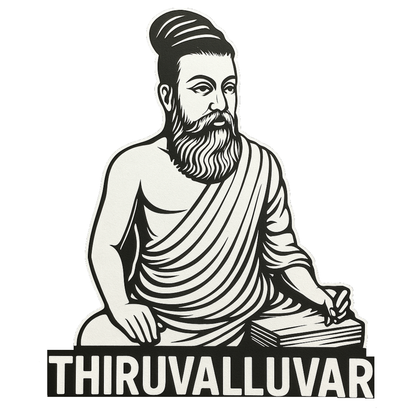 Smeeps Thiruvalluvar Car Sticker – Classic Monochrome Tamil Design – 7.62 x 10.16 cm | Premium Vinyl Decal for Cars