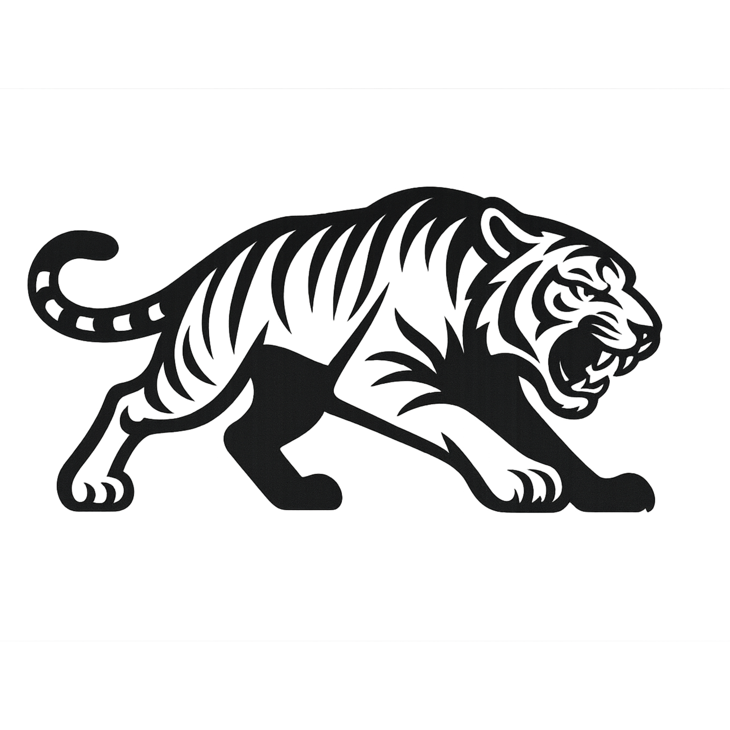 Smeeps Roaring Tiger Sticker – 8.89 x 5.08 cm Car & Bike Vinyl Decal | Wild Predator Silhouette Design | Waterproof & Durable