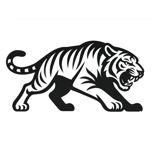 Smeeps Roaring Tiger Sticker – 8.89 x 5.08 cm Car & Bike Vinyl Decal | Wild Predator Silhouette Design | Waterproof & Durable