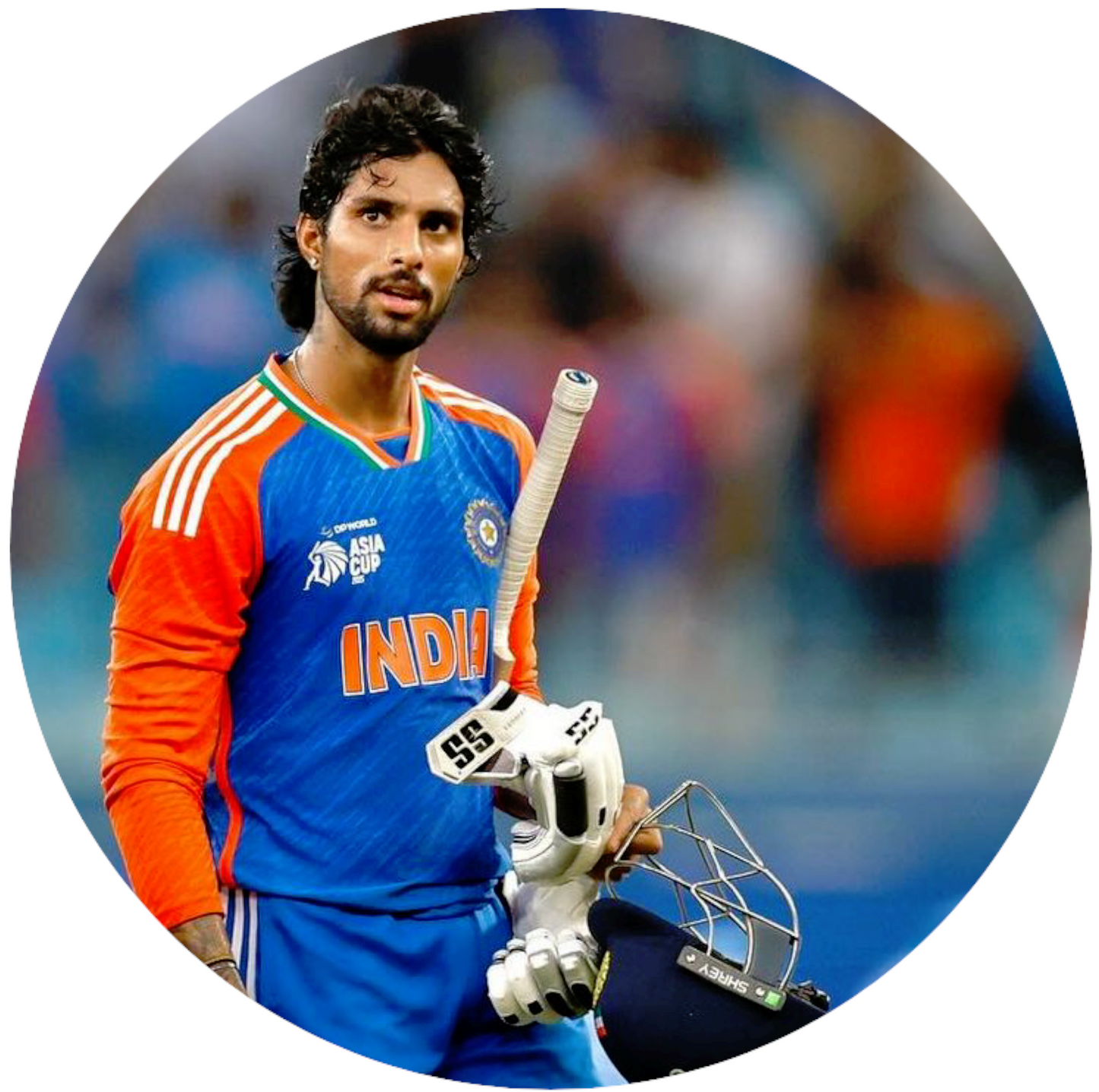Smeeps Shivam Dube Sticker – 10.16 cm (4 Inch) Indian Cricket All-Rounder Fan Vinyl Decal | Waterproof UV Resistant Round Car & Bike Sticker