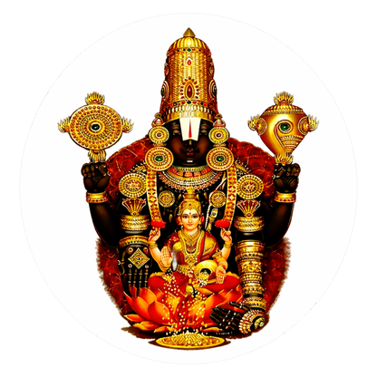 Smeeps Lord Balaji Vinyl Sticker – 10.42 × 10.16 cm (4.1 × 4 Inch) Waterproof Car & Bike Sticker | Tirupati Balaji Devotional Decal | UV Resistant Wash Proof | Pack of 1