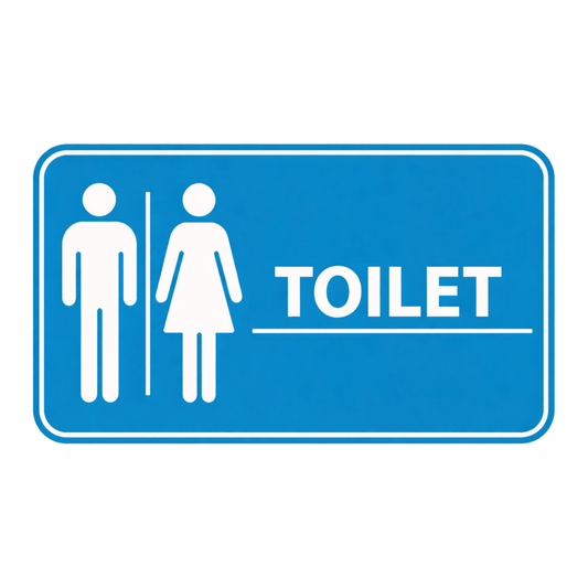 Smeeps Toilet Sticker – 15.24 × 8.89 cm (6 × 3.5 Inch) Male & Female Restroom Vinyl Sign | Waterproof UV Resistant Wash Proof Durable