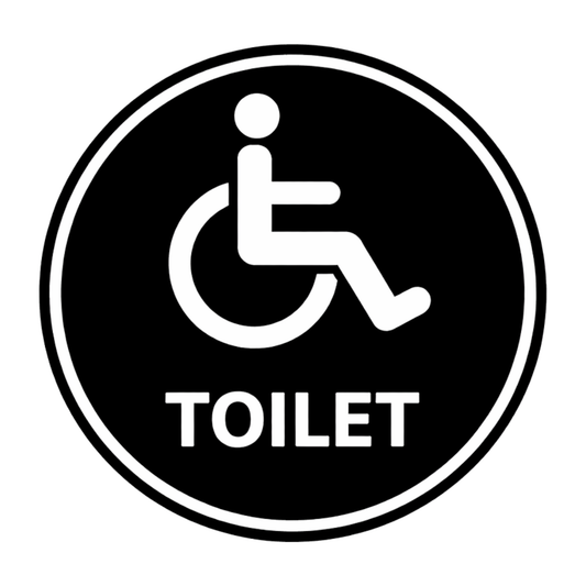 Smeeps Accessible Toilet Sticker – 15.50 × 15.24 cm (6.1 × 6 Inch) Wheelchair Restroom Vinyl Sign | Waterproof UV Resistant Wash Proof Durable