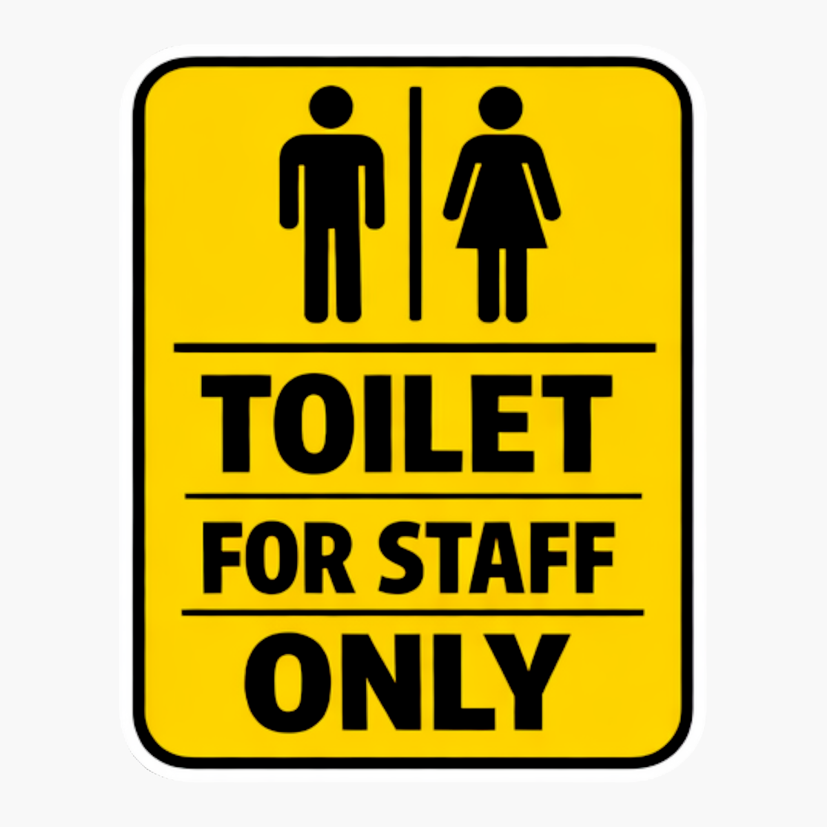 Smeeps Toilet for Staff Only Sticker – 17.78 × 14 cm (7 × 5.5 Inch) Waterproof Vinyl Staff Washroom Notice Sign | UV Resistant Wash Proof Office Toilet Sticker | Pack of 1