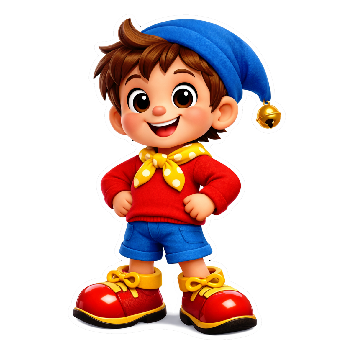 Smeeps Cute Cartoon Boy Vinyl Sticker – 11.43 × 7.62 cm (4.5 × 3 Inch) Waterproof Kids Character Sticker | UV Resistant Washproof Die-Cut Sticker for Car, Bike, Laptop & Helmet | Pack of 1