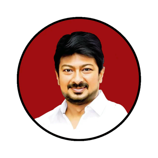Smeeps Udhayanidhi Stalin Sticker – 10.16 cm Political Leader Portrait Decal | Waterproof & UV Resistant Vinyl for Car, Bike, Laptop