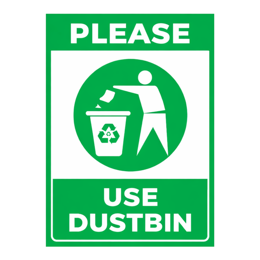 Dustbin Sign Pvc Sticker Please Use Dustbin Sign Sticker – Cleanliness & Waste Disposal Notice ...