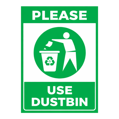 Smeeps Please Use Dustbin Sticker – 13.97 × 10.16 cm (5.5 × 4 Inch) Cleanliness Awareness Vinyl Sign | Waterproof UV Resistant Wash Proof Durable