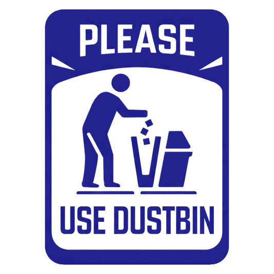 Smeeps Please Use Dustbin Sticker – 14 × 10.16 cm (5.5 × 4 Inch) Cleanliness Awareness Vinyl Sign | Waterproof UV Resistant Wash Proof Durable