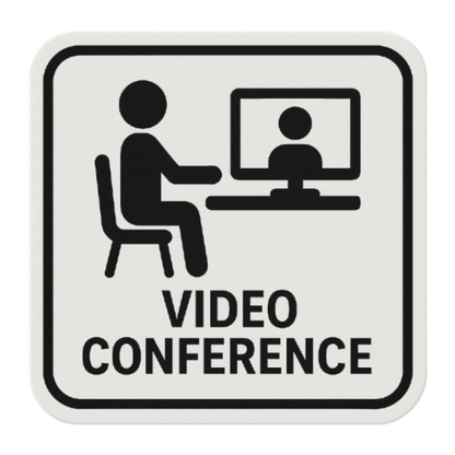 Smeeps Video Conference Sticker – 14 x 14 cm | Office Meeting Room Sign | Silent Zone Vinyl Decal for Companies & Co-working Spaces