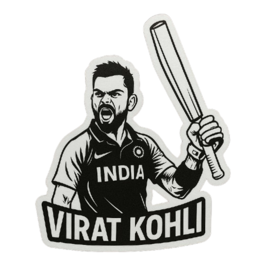 Smeeps Virat Kohli India Cricket Sticker – 10.16 x 7.62 cm | Waterproof Vinyl Decal for Car & Bike Fans