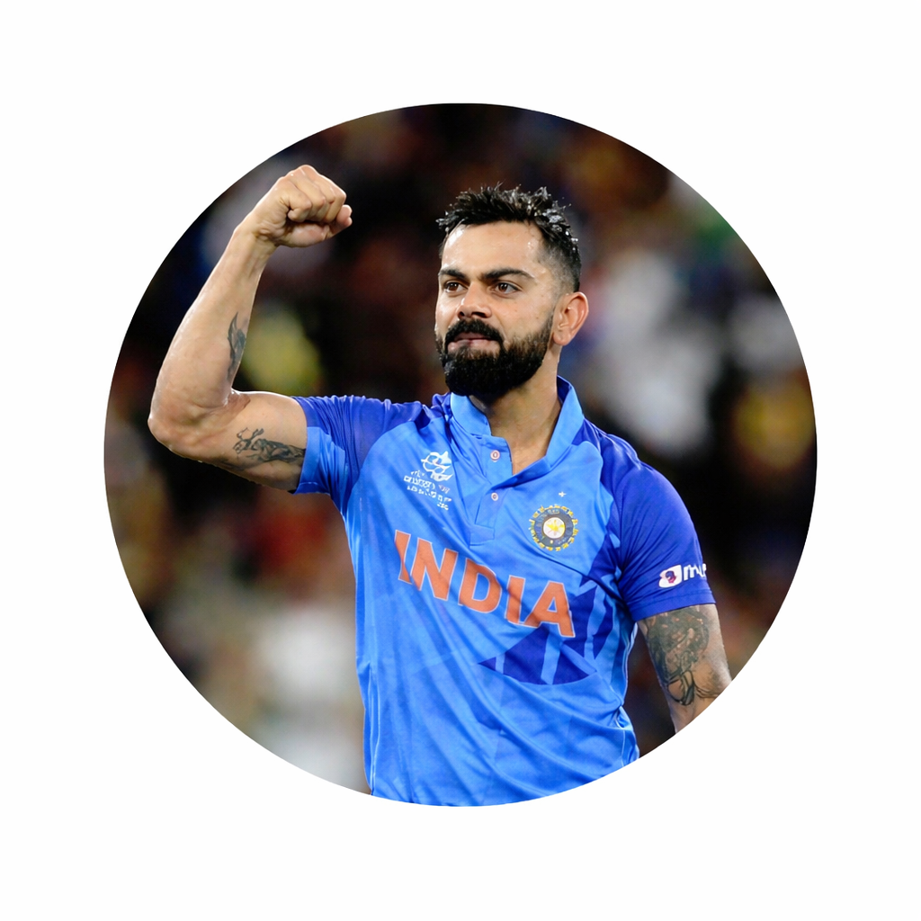 Smeeps Virat Kohli India Sticker – 10.16 × 10.16 cm (4 × 4 Inch) Round Car & Bike Vinyl Decal | Team India Celebration Design | Waterproof UV Resistant