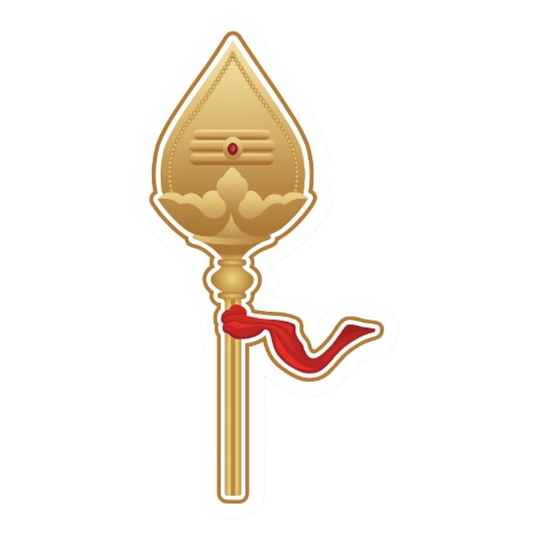 Smeeps Elegant Golden Vel with Thiruneer Symbol Sticker | 19.05 x 10.16 cm | For Car
