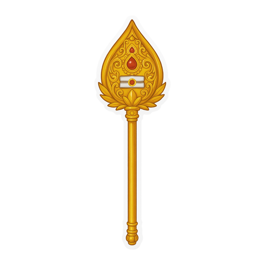 Smeeps Lord Murugan Vel Sticker – 12.7 x 4.1 cm Golden Vel Weapon Decal | Divine Hindu Spiritual Car & Bike Sticker | Waterproof & UV-Resistant Vinyl