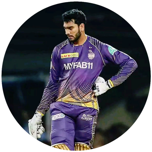 Smeeps Rahmanullah Gurbaz Sticker – 10.16 cm (4 Inch) KKR Cricket Star Fan Vinyl Decal | Waterproof UV Resistant Round Car & Bike Sticker