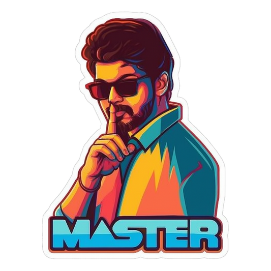 Smeeps Master Sticker – 12.07 x 10.16 cm Stylish Actor Design | Bold Multicolor Decal | Waterproof & UV Resistant for Car Decoration