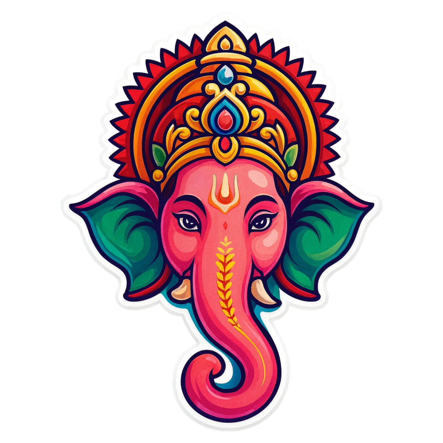 Smeeps Lord Ganesha Sticker – 11.43 x 8.64 cm Vibrant Vinayagar Decal | Divine Spiritual Design | Waterproof & UV-Resistant Vinyl for Cars, Bikes & Home