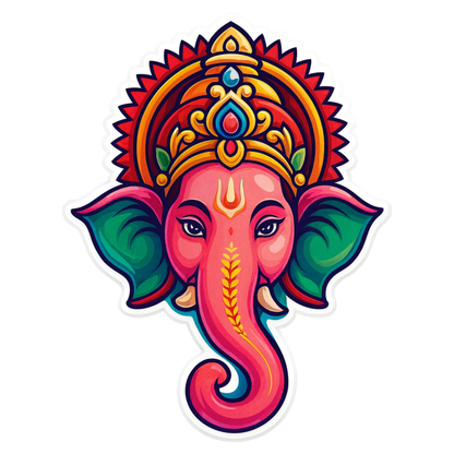 Smeeps Lord Ganesha Sticker – 11.43 x 8.64 cm Vibrant Vinayagar Decal | Divine Spiritual Design | Waterproof & UV-Resistant Vinyl for Cars, Bikes & Home