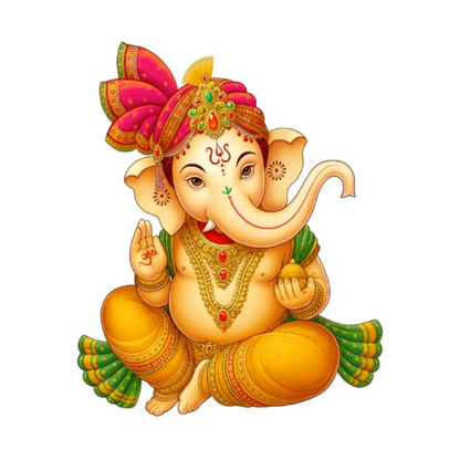 Smeeps Lord Ganesha Sticker – 11.43 x 9.15 cm Royal Vinayagar Sitting Pose Decal | Divine Spiritual Design | Waterproof & UV-Resistant Vinyl for Cars, Bikes & Home