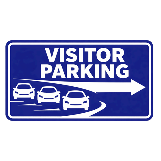Smeeps Visitor Parking Sticker – 20.32 × 10.93 cm (8 × 4.3 Inch) Parking Direction Vinyl Sign | Waterproof UV Resistant Wash Proof Durable