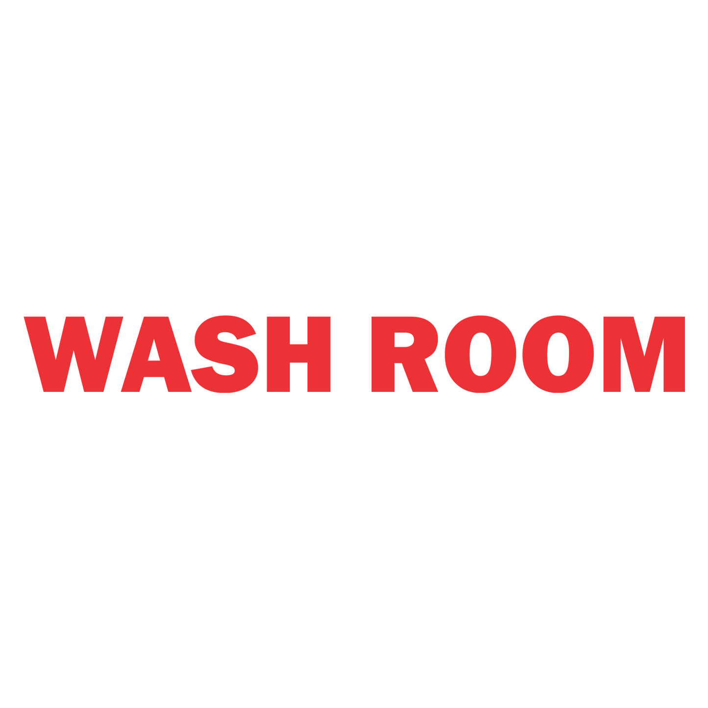 Smeeps Wash Room Sticker – 17 x 2 cm Door Label Decal | Bold Red Text | Waterproof & Durable Vinyl Signage