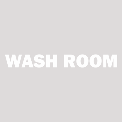 Smeeps Wash Room Door Sticker – 17 x 2 cm Waterproof Vinyl Label | Office & Home Signage | Durable, Easy-to-Read White Lettering