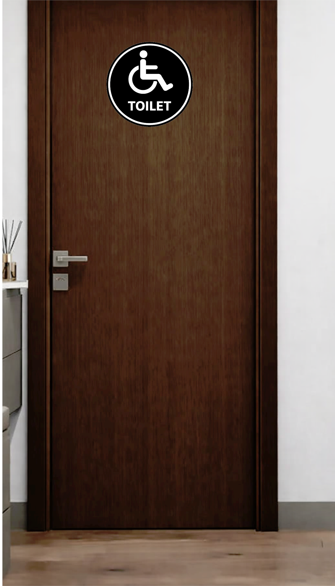 Smeeps Accessible Toilet Sticker – 15.50 × 15.24 cm (6.1 × 6 Inch) Wheelchair Restroom Vinyl Sign | Waterproof UV Resistant Wash Proof Durable