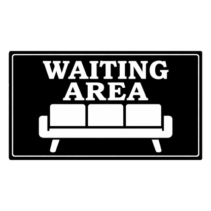 Smeeps Waiting Area Sticker – 14 × 7.88 cm (5.5 × 3.1 Inch) Reception & Seating Area Vinyl Sign | Waterproof UV Resistant Wash Proof Durable