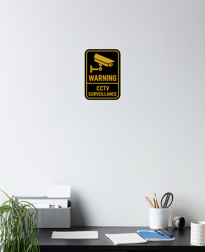 Smeeps Warning CCTV Surveillance Sticker – 10.67 x 15.24 cm Gold & Black Security Sign | Waterproof, Durable & High Visibility
